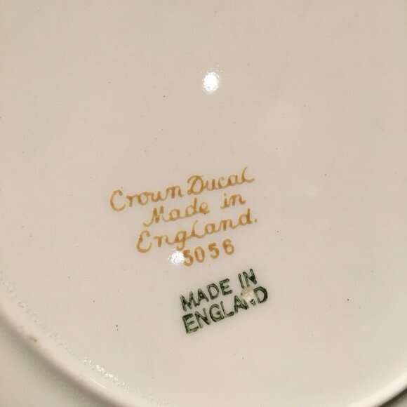 Vintage English CROWN DUCAL Cobalt and Gold Trim Dessert Plate #3 - Picture 6 of 7